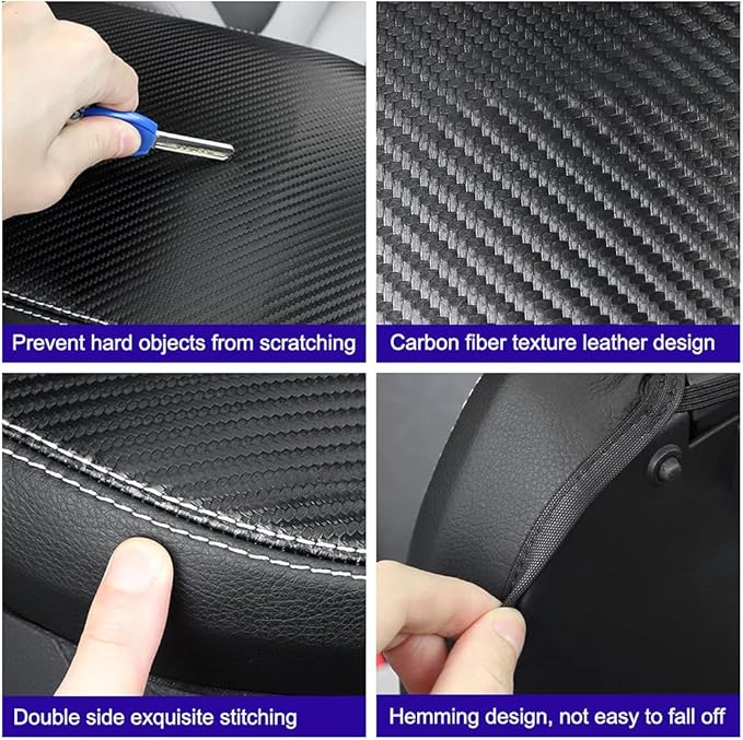 INTGET Center Console Armrest Cover for Toyota RAV4/RAV-4 Accessories 2025 2024 2023 2022 2021 2020 2019 Leather Middle Console Arm Rest Lid Cover Elbow Pad Protector(Carbon Fiber Texture)