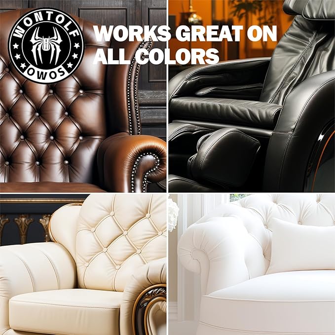 Wontolf Leather Cleaner and Conditioner Non-Toxic Gentle Total Interior Cleaner Car Wash Kit, Leather Boot Care Kit, Safe for Use on Car Interiors, Leather Apparel, Furniture, Sofa, Shoes, Bags