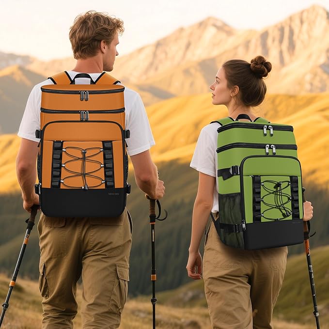MIYCOO Cooler Backpack - 40 Cans Insulated Backpack Cooler for Men & Women, Portable 2 Leak Proof Compartments Coolers Bag for Beach Travel Picnic Lunch Hiking BBQ Camping