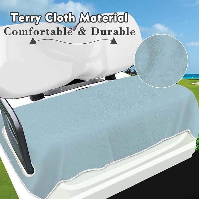 YOKYHOM Golf Cart Seat Covers for 2/4-Seater, Microfiber Seat Towel Blanket, Keeps Seats Cool, Clean & Comfortable, Fits EZGO, Club Car, Yamaha, 51"x31"