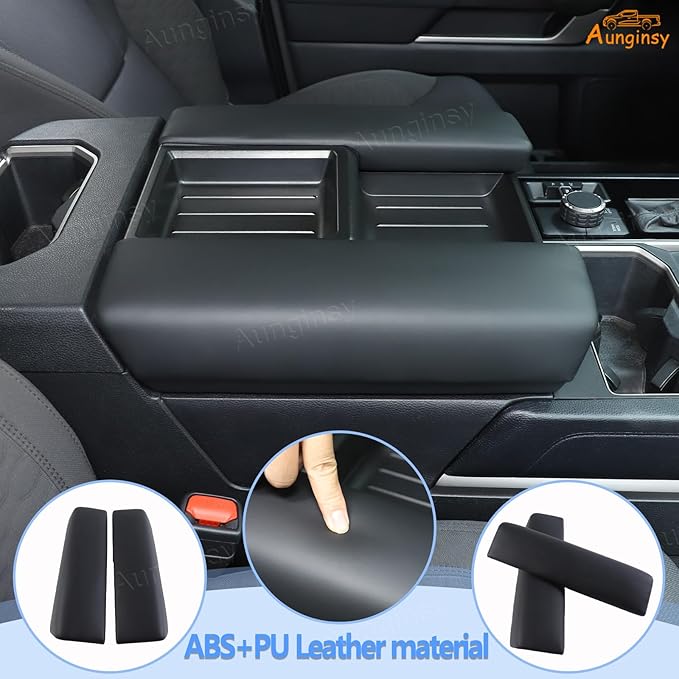 Upgrade Center Console Armrest Protector Cover Compatible with Toyota Tundra 2022+ & Sequoia 2023+, Central Control Armrest Seat Box Cover Cushion Lid Protector Pad Waterproof Anti-Scratch Accessories