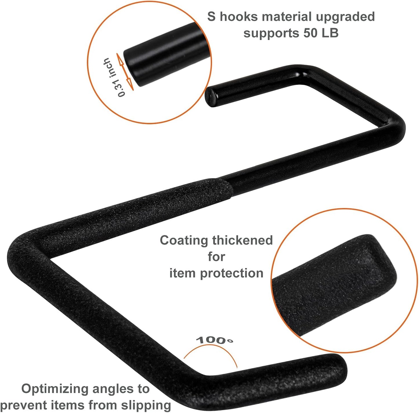 Rafter Hanger Hook 2 Pcs, Large S Hooks, Upgraded Fence Hangers, Ladder and Bike Hanging Hooks for Storage, Heavy Duty Garage Utility Rafter Hook for Hanging Hose, Plants, Chairs and More