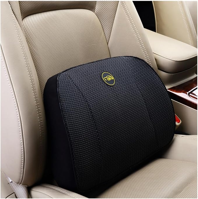 Heightening Wedge Car Seat Cushion Pad for Driving with Comfort Memory Foam, Curved Design Closely Adheres to The Lumbar Spine and Buttocks, Relieving Fatigue Broader Vision (Waist Cushion,Dark Gery)