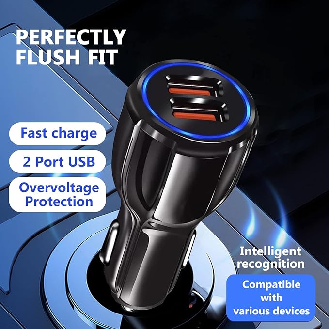 Fast USB Car Type C Charger 30W Adapter for Moto G Power 2025/G Stylus/G Play/G Pure,Edge,Motorola One 5G Ace/Razr, Carplay Cable for iPhone 16E 16 15 Pro Charging Samsung Galaxy & More Android Phone
