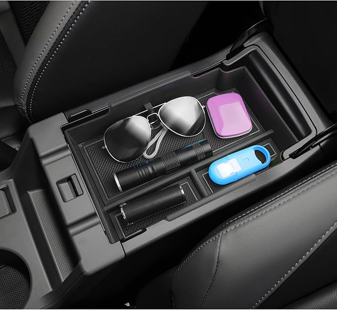 LUWU Center Console Organizer Compatible with Subaru Crosstrek & Impreza 2024-2026 Accessories Armrest Console Secondary Storage Box Insert Tray ABS Material with Coin Holder Black
