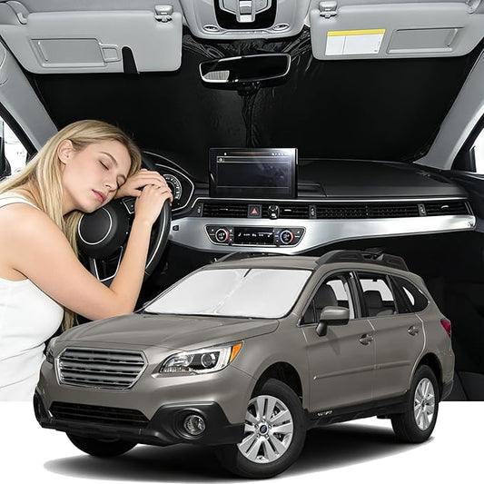 Windshield Sunshade for Subaru Outback 2010-2014 Sun Shade Car Windshield Accessories Upgrade 4 Layers Blocks UV Rays Custom Fit Outback 240T Car Window Shades Windshield Keep Cool Foldable