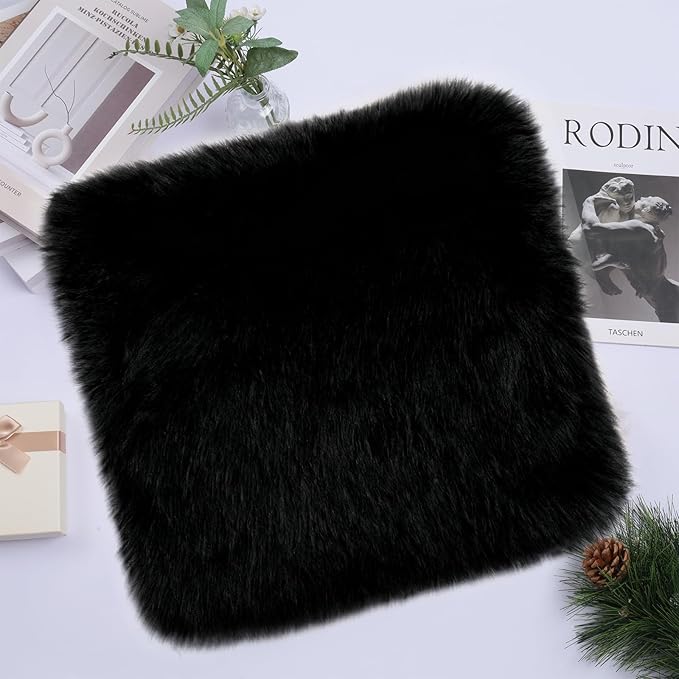 18 Inch Car Seat Plush Cushion Seat Non-Slip Protector Pad for Auto Interior Accessories Office Chair