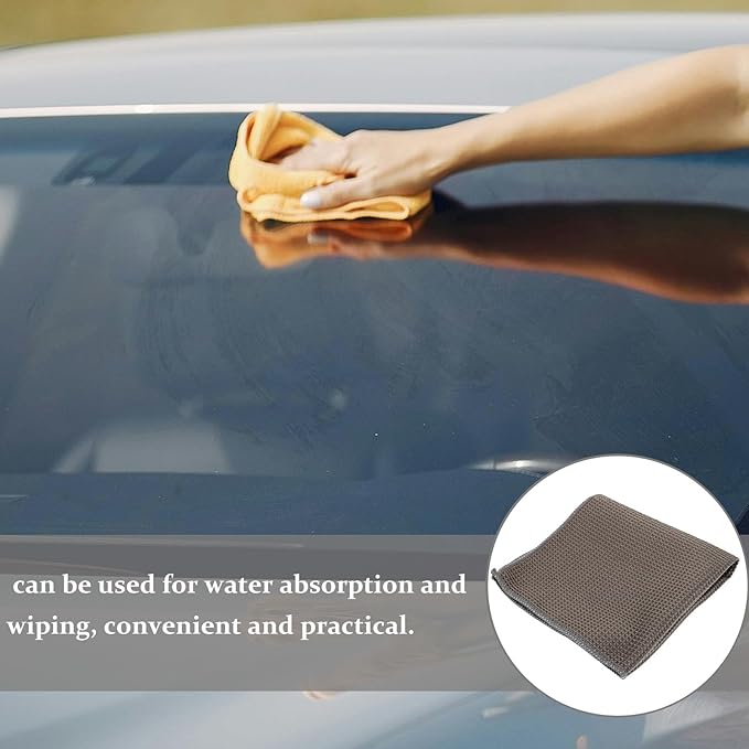 Microfiber Car Care Towel 40x40cm Absorbent Auto Detailing Cloth Gray Waffle Pattern for Interior and Exterior Car Maintenance Supplies
