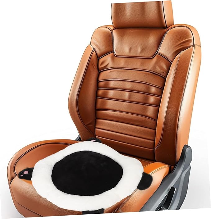 GLEAVI Cute Panda Car Seat Cushion Lumbar Support Pillow for Adults Pads for Cars Trucks Suvs Fun Cartoon Design for Enhanced Comfort and Easy Cleaning