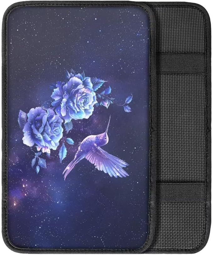 Coldinair Hummingbird Floral Car Center Console Pad Soft Armrest Protector Cover Fit for Most Vehicle,SUV,Truck,Car Interior Accessories Decor