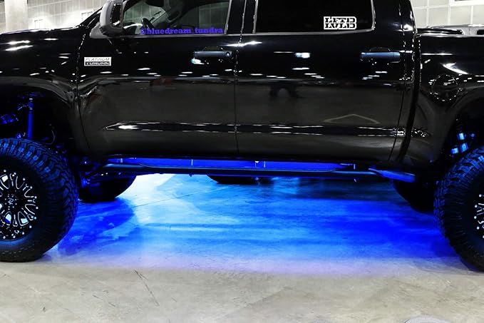 iJDMTOY Universal Fit 4pc Set 7-Color RGB Color Changing LED Under Car Glowing Accent Lighting Kit w/Adjustable Setting