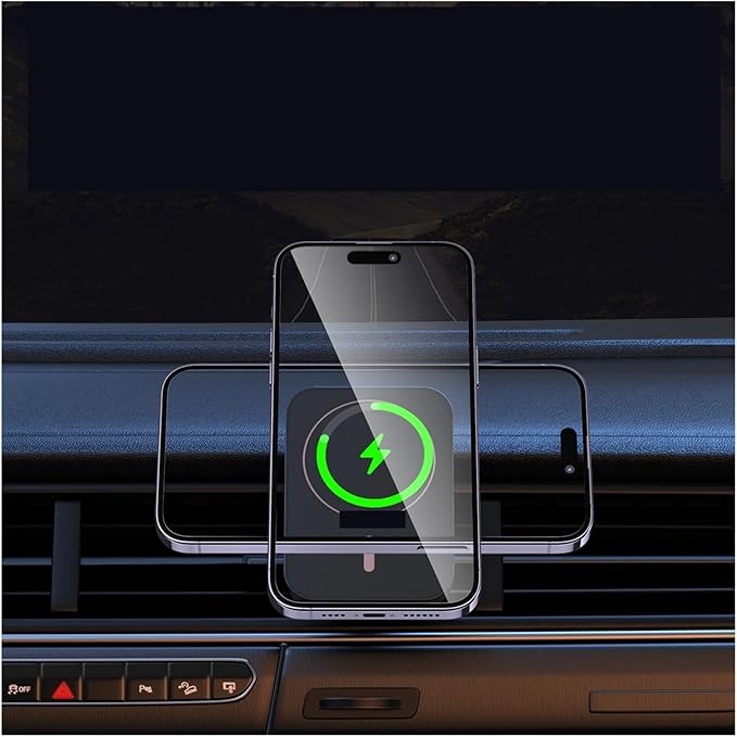 Phone Holder 30W Car Holder Wireless Charger Car Mount Magnetic Car Chargers Wireless Practical(Color:Black with Cable)