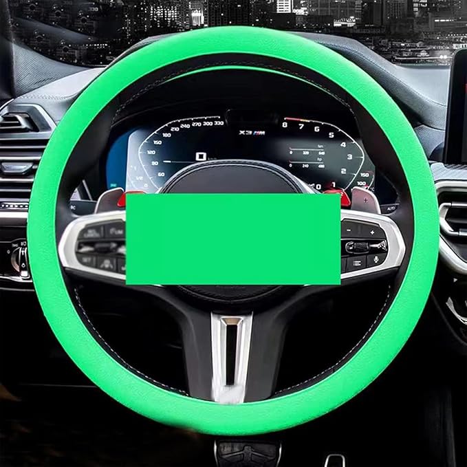 Cooling Steering Wheel Cover, Car Steering Wheel Cover, Anti-Slip Car Steering Wheel Protective Cover, Fit 12.6-16 Inch, for Car SUV Truck Van, for Women & Men (Green)
