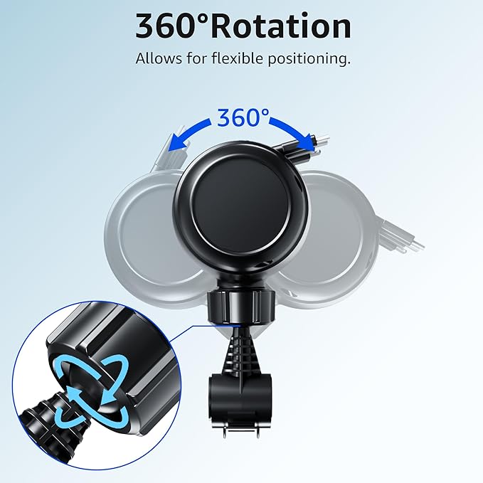Superlit 3-in-1 Retractable Backseat Car Charger – Headrest Mount Charging Station for Uber, Lyft and Rideshare Drivers, Fast Multi USB Charging Device for Passengers Compatible with All Phones