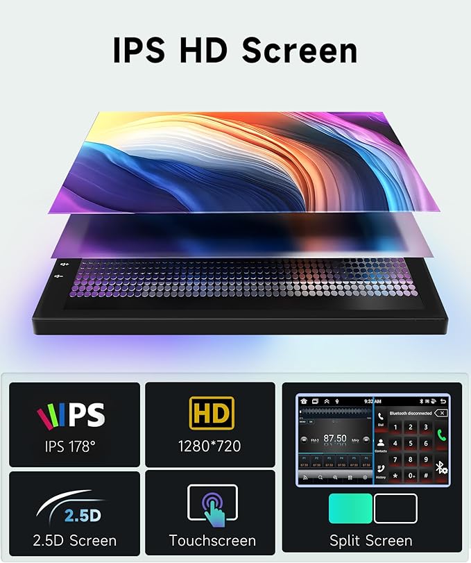 8 CORE 4G+64G Car Radio Stereo for Honda Civic 2006-2011 with Wireless CarPlay/Android Auto, 10.1 Inch 1280 * 720P IPS Touch Screen Android 13 GPS WiFi Bluetooth 32-Band DSP HD Rear Camera