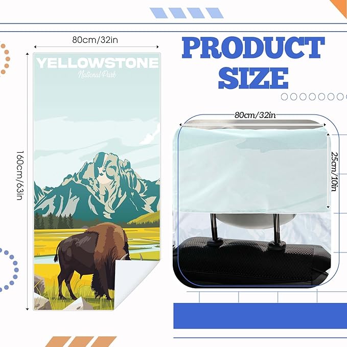 1 Pack Car Seat Towel Covers with Storage Bag 63 x 32 Inch Athletic Running Towel Seat Sweat Washable Non Slip Cover Gift for Car Outdoor Sport Activities (Yellowstone)