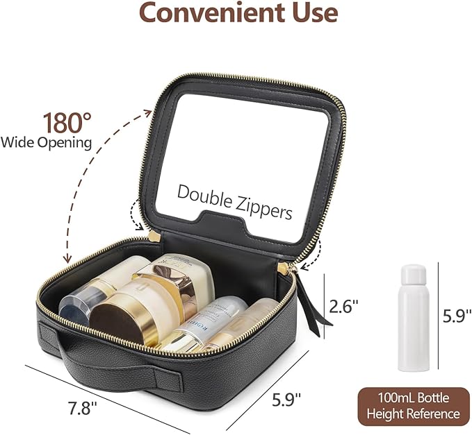 PACKISM Clear Makeup Bag - TSA Approved Toiletry Bag for Carry-on & Checked Luggage, Water Resistant Car Storage Organizer with Reinforced Seams
