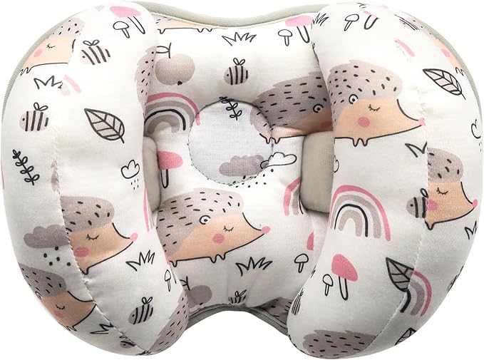 KAKIBLIN Baby Support Pillow, Head and Neck Support, 2 in 1 Banana Neck Pillow for Baby Newborn, Adjustable Stroller Head Pillows for Kids (Hedgehog)