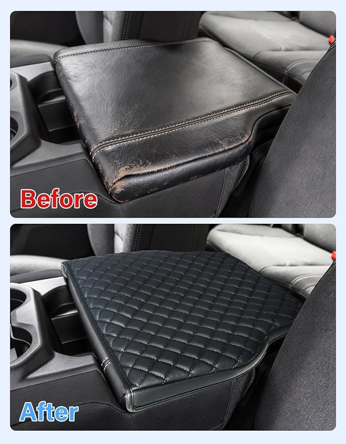 Center Console Cover for Dodge Ram 1500 2019-2025 New Model, Middle Console Lid Armrest Protector, Anti-Scratch, Black (Fits Jump Seat Console)