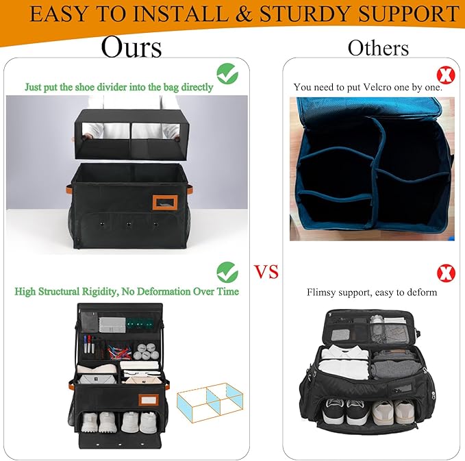 2 Layer Golf Trunk Organizer, Golf Organizer with 2 Pairs Shoes Compartment, Golf Storage Waterproof Car Trunk Locker for Balls, Caps, Clothes, Gloves, Accessories, Gifts for Golfers