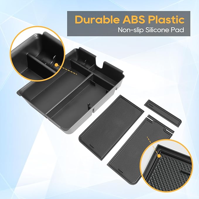 Center Console Organizer for 2026 Honda Passport Trailsport/2023 2024 2025 Honda Pilot/Ridgeline Accessories-Interior Center Cup Holder Insert & Wireless Charging Non-Slip Mat Armrest Storage Box 3PCS