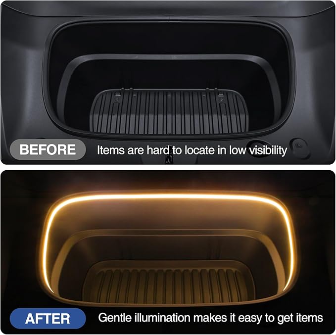 Frunk LED Light Strip for Tesla Model Y Juniper 2020-2026,Tesla Front Trunk Flexible Silicone Waterproof Interior Lighting Bar Accessories Intelligent Ambient Lights