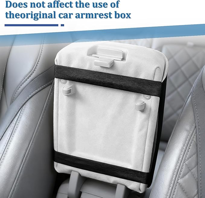 Car Center Console Cover, Fluffy Soft Vehicle Middle Console Arm Rest Cushion Pad, Furry Automotive Interior Armrest Seat Box Protector Decoration Accessories, Universal Fit (Light Pink)