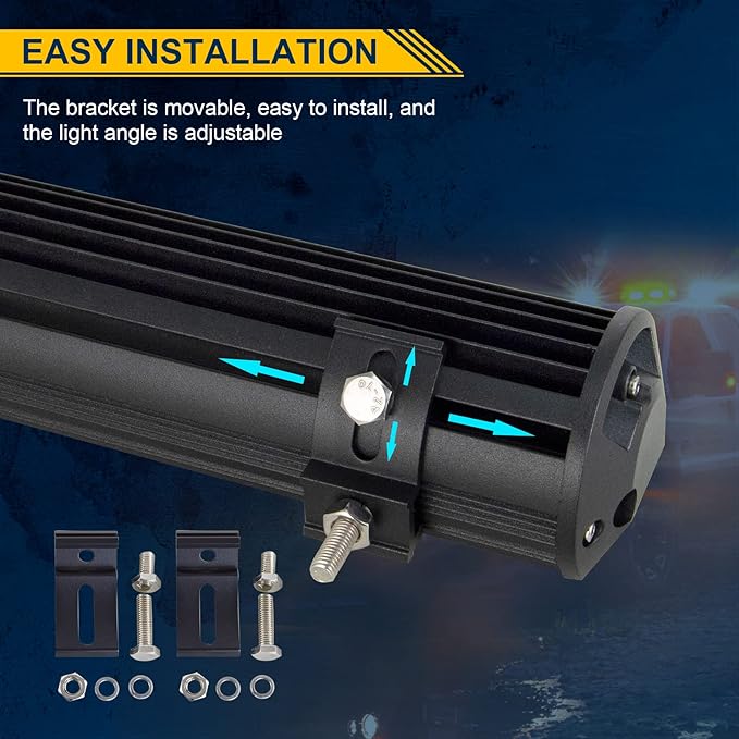 AUXTINGS 15 inch 216W LED Light Bar Triple Row Spot Flood Combo Beam Off Road Lights Waterproof Work Light with Wiring Harness for JP Trucks SUV ATV UTV Boat Lights, 12V 24V