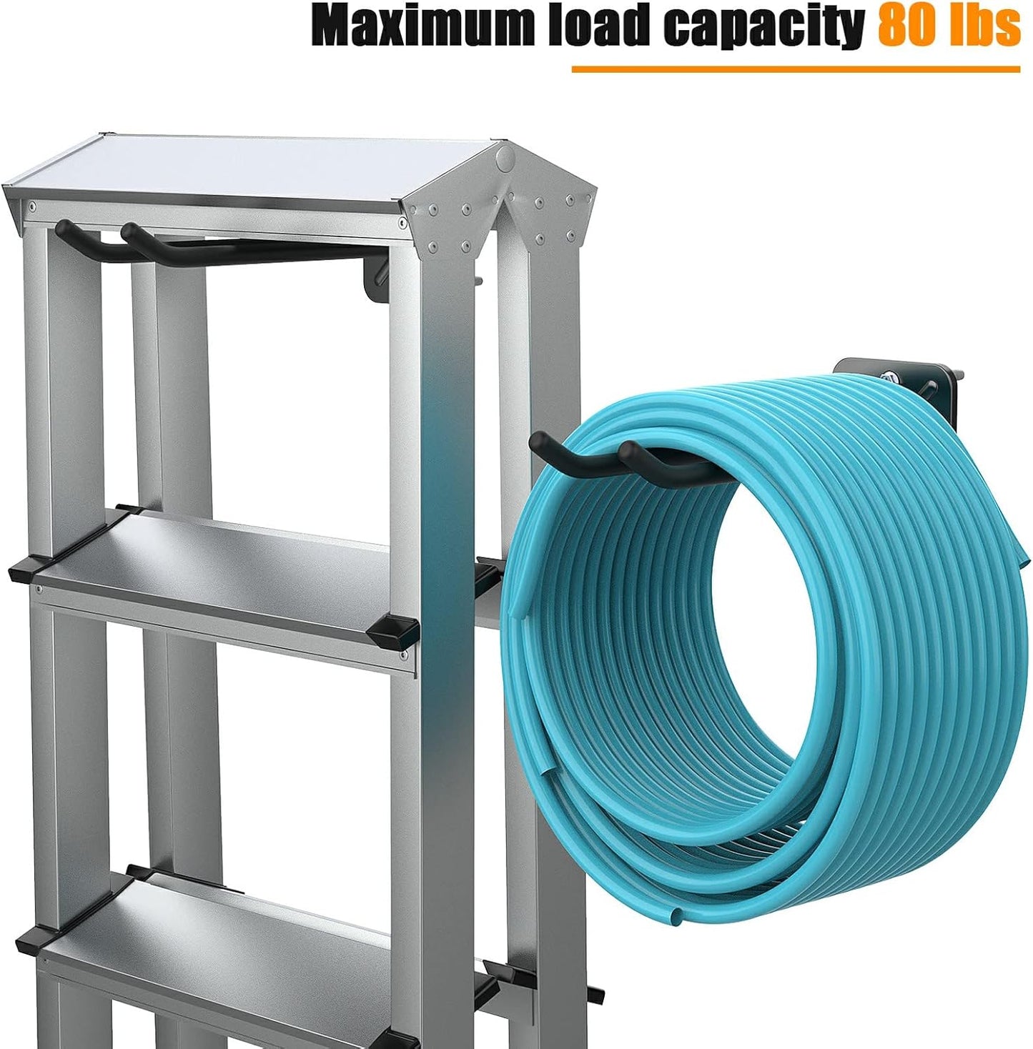 Garage Hooks, Heavy Duty Garage Hooks -12.4 Inch Wall Mount Hangers for Chairs, Power Tools, Garden Tools, Tires & More - Max 120 lbs (2-Pack)
