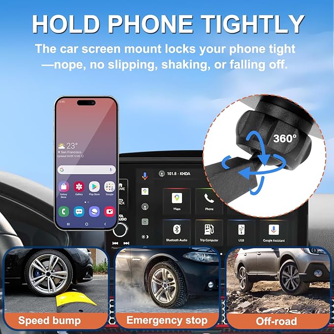 Car Phone Holder for 2022-2025 Honda Civic Accessories 7/9-inch Screen Fixed Clip, Magnet Cell Phone Mount Compatible with MagSafe, Hand-Free 360° Rotation Phone Automobile Cradles Not Affect Air Vent
