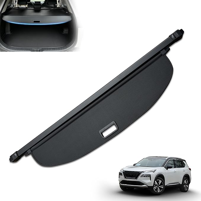 MIALUTY® Cargo Cover for 2021-2026 Nissan Rogue (Not Rogue Select and Sport) Retractable Trunk Cover Rogue Accessories Anti-Peeping Privacy Screen,Trunk Luggage Shield Shade Carbon Fiber Texture