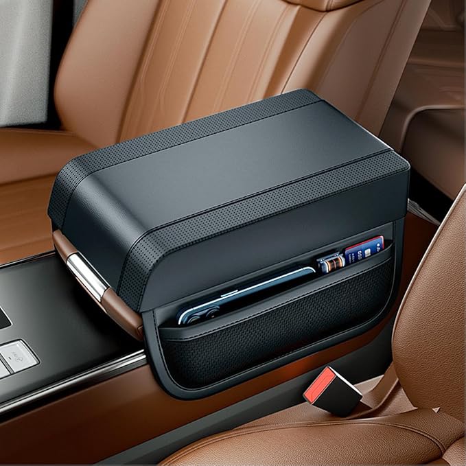 Car Console Covers Car Center Console Cushion Pad Leather Car Armrest Pad Armrest Cushion Pad Arm Rest Cover for Car Most Vehicle, SUV, Truck
