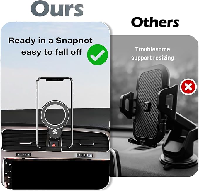 Car Phone Holder for VW Golf GTI 2015-2021 / Golf R 2015-2019 MK7 MK7.5 Accessories Compatible with MagSafe Hands-Free 360° Rotation Adjustable Cell Phone Mount Does Not Affect Air Vent