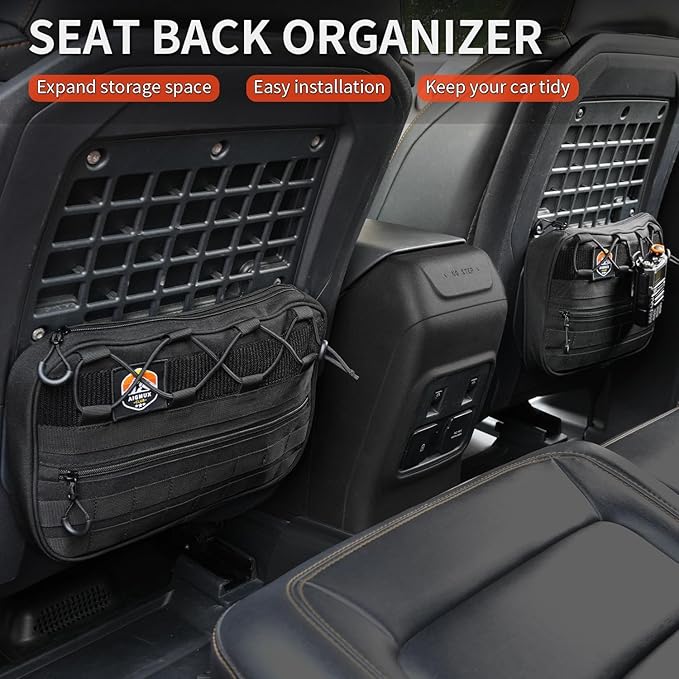 Seat Storage Bags, Storage Pockets, Interior Storage, Accessories. for Ford Bronco 2021-2025 2/4 Door (Front Seat 2PCS)