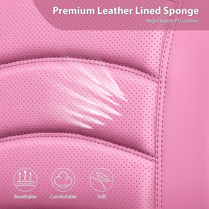 CAR PASS 3D Foam PU Leather Pink Car Seat Covers, Universal Seat Covers Front 2 for Trucks SUV Sedan Automotive Seat Covers Armrest Airbag Compatible Waterproof Comfortable Faux Nappa Leather All Pink