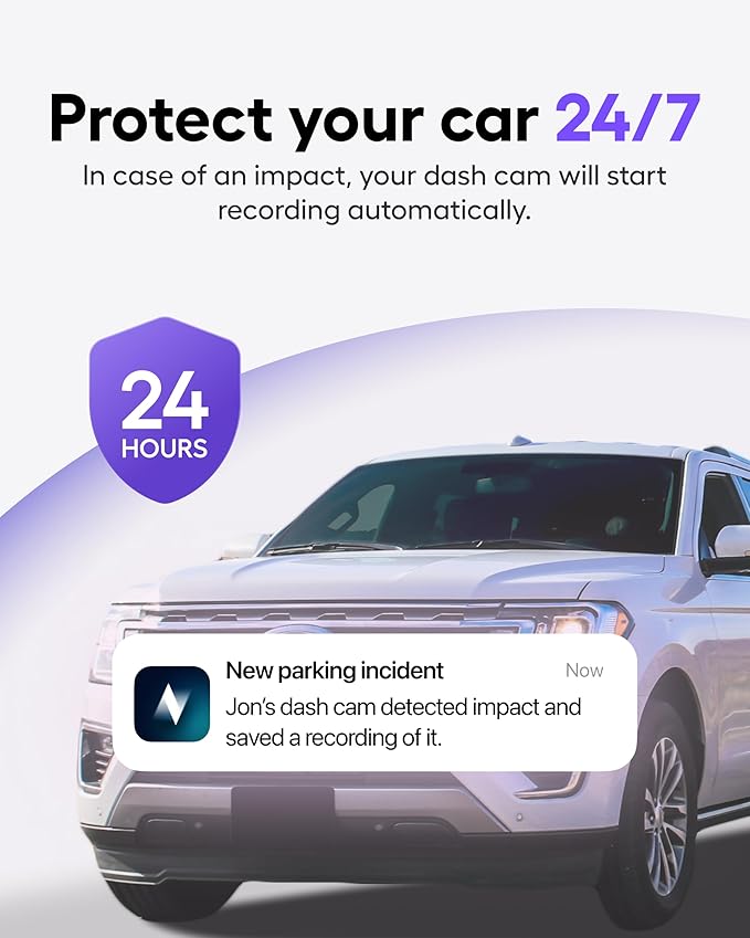 Nexar Pro Dual Dash Cam 1080p FHD Front and Interior Cameras AI Crash Detection 24H Parking Mode Night Vision and Unlimited Cloud Backup Includes 32GB SD Card and 1-Year Nexar App Subscription