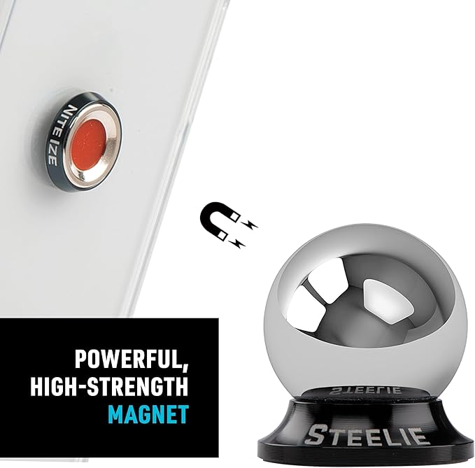 Nite Ize Steelie Original Dash Kit - Magnetic Phone Mount for Car Dashboard - Car Phone Holder with Strong Steelie Magnet & 3M VHB Adhesive