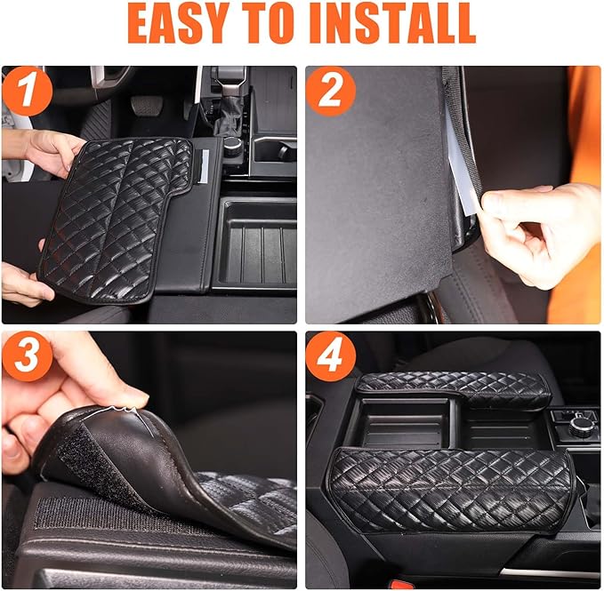 TOYCIDFG Center Console Armrest Cover Cushion Pad Compatible with Toyota Tundra Sequoia 2022-2025, Waterproof Cushion Pad Car Accessories (Black)