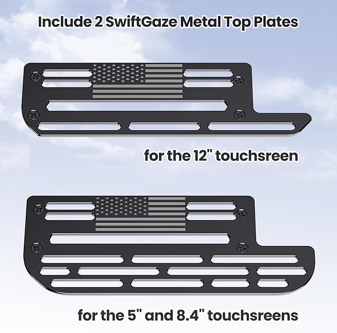 Stainless Steel Phone Mount for 2019+ Ram 1500/2500/3500/TRX, Magnetic & Clamp Dual Heads, All-Metal Shakeproof Unique America Flag Design OEM Screw Hole Dash Mount Install Super Stable