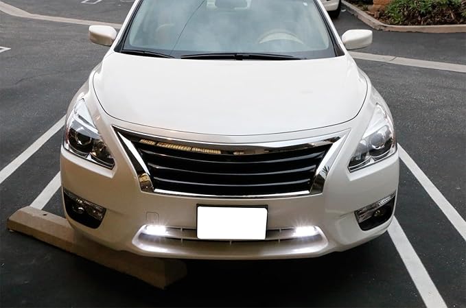 iJDMTOY Xenon White 3-Chipset High Power LED Daytime Running Light Kit Compatible with Behind The Grille or Lower Bumper Insert Area
