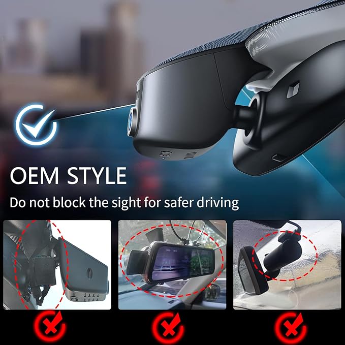 Mangoal 4K Dash Cam fit for Audi (Model A Black) 2019-2026 A4 A6 Allroad A3 A5 Q5 S4 S6 Q7 A8 S8 TT A7 S5 Q3 S3 S7 RS3 RS5 RS6 e-tron, OEM Look, UHD 2160P Video, WiFi & App, GPS, 64GB Card
