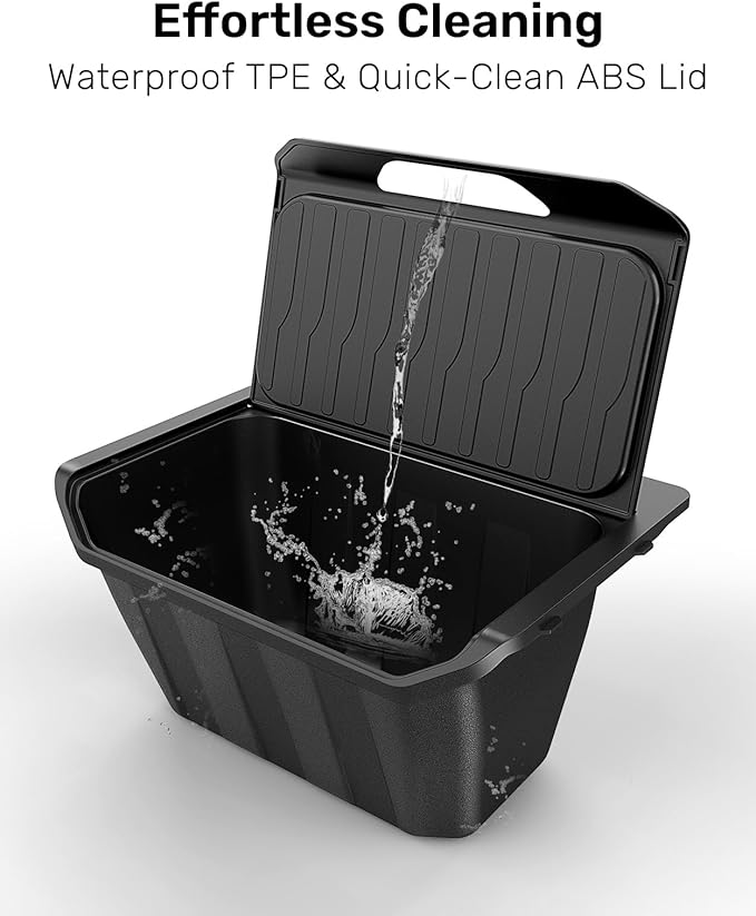 Zanch Tesla Trash Can, Multi-Use & Easy to Clean, Rear Center Console Organizer Designed for Model Y (2020-2025), Tesla Model Y Accessories 2025 [Not fit for New Model Y Juniper] - Hinged Lid