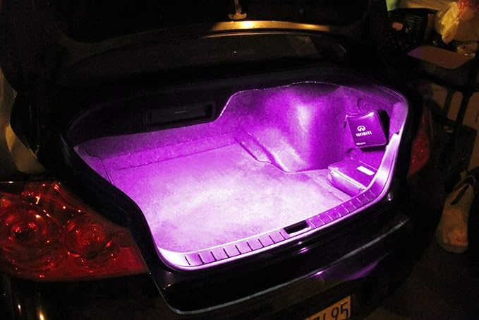 iJDMTOY 18-SMD-5050 LED Strip Light Compatible with Car Trunk Cargo Area or Interior Illumination, Magenta Pink