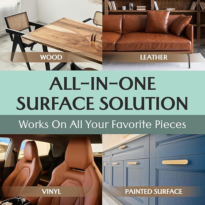 Furniture Salve with Brush, Furniture Repair Salve & Brush Set - Furniture Polisher Cleaner and Conditioner 4OZ for Leather Couch, Furniture, Home, Sofa, Car Seats