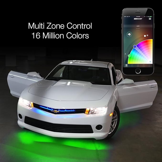 XKGLOW chrome App Control Car Mini LED Accent Light Kit - Interior