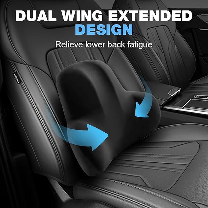 Car Headrest & Lumbar Support Cushion for Kia Sportage NQ5 2023, Ergonomic Memory Foam Seat Headrest Neck Rest Cushion Travel Kit Removable for Neck Back Pain Relief,Pink