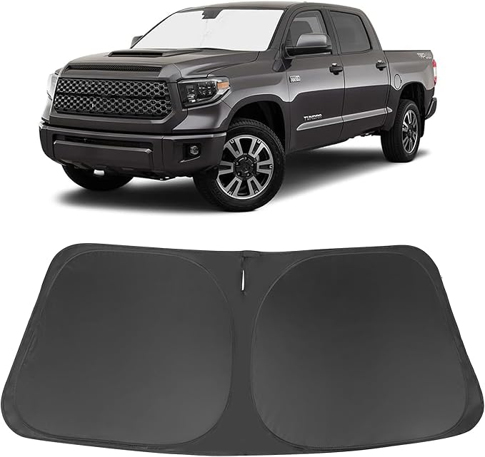 Windshield Sun Shade Custom Fit for 2007-2023 2024 2025 2026 Toyota Tundra Accessories Foldable Sunshade Sun Blocker Protect Car from Sun Rays & Heat Damage Keep Car Cooler