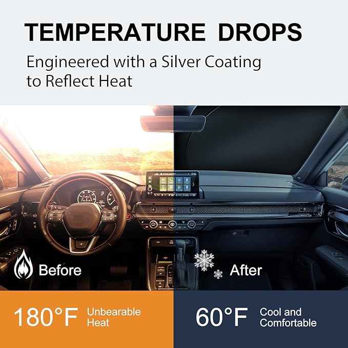 for 2023-2026 Honda CRV - Premium Sunshade for Ultimate Heat & UV Protection, Foldable Front Windshield Sun Shade for 2023 2024 2025 2026 CR-V SUV Accessories
