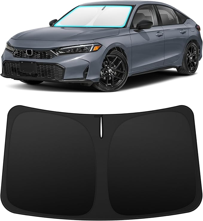INSAUTO Custom Fit Windshield Sun Shade Accessories for Honda Civic 2022-2026, Foldable Front Window Sunshade, UV & Heat Reflector, Keeps Interior Cool, Includes Storage Bag