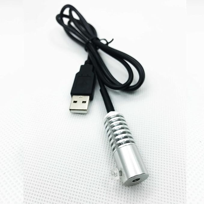 Side Glow Fiber Optic USB Light Source Illuminator - Fiber LED Light - 5V, Small (Yellow, 3mm)